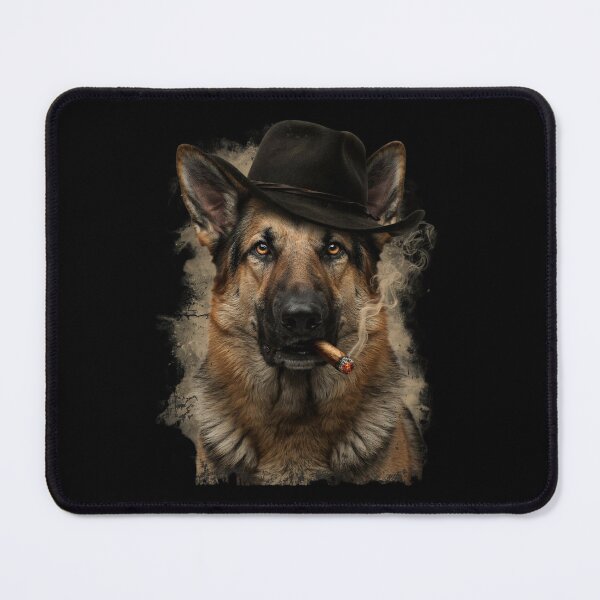 Item preview, German Shepherd Western Graphic Cowboy Dog Smoking designed and sold by Dabbing Turtle Designs.