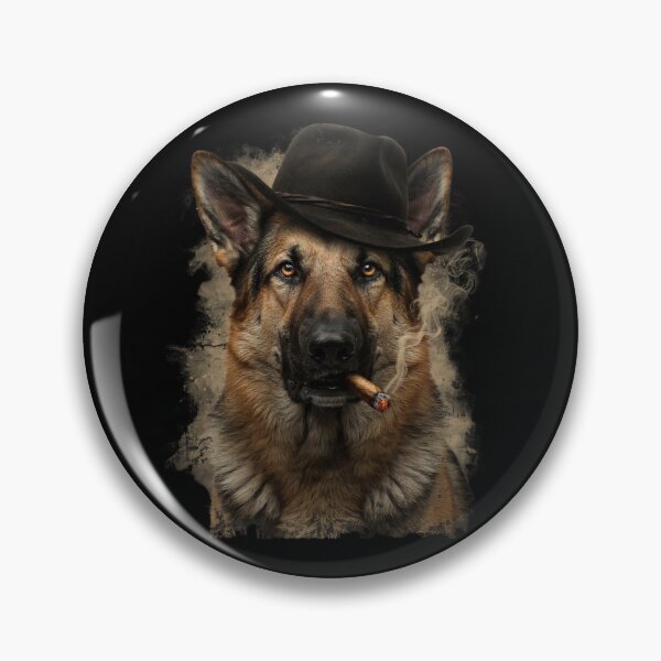 Item preview, German Shepherd Western Graphic Cowboy Dog Smoking designed and sold by Dabbing Turtle Designs.