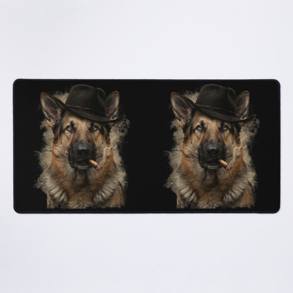 Item preview, German Shepherd Western Graphic Cowboy Dog Smoking designed and sold by Dabbing Turtle Designs.
