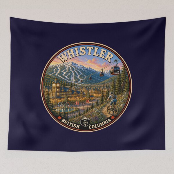 Item preview, Whistler Village & Blackcomb Mountain Badge Sticker designed and sold by Swanny's Custom T-shirt and Gift Designs.