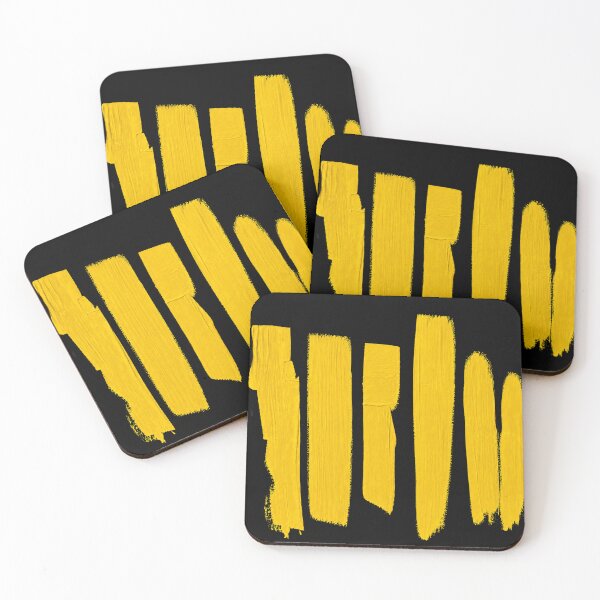 Item preview, Yellow Pulse Abstract – Modern Graphic Brushstrokes on Black designed and sold by Ingorgia.