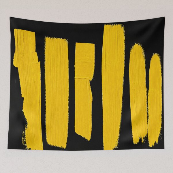 Item preview, Yellow Pulse Abstract – Modern Graphic Brushstrokes on Black designed and sold by Giovanna2026.