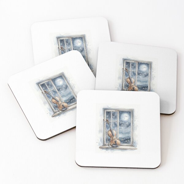 Item preview, Violin Moonlight Watercolor Card | Starry Night Music Art | Violinist Gift Card designed and sold by MelodicArt.