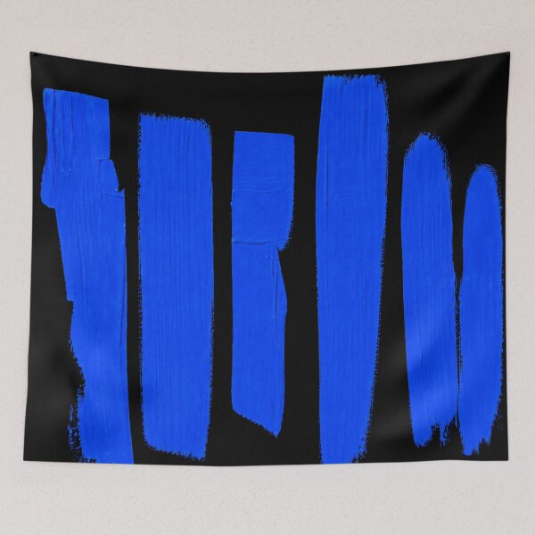 Item preview, Blue Pulse Abstract – Modern Graphic Brushstrokes on Black designed and sold by Giovanna2026.
