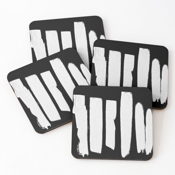 Item preview, White Pulse Abstract – Modern Graphic Brushstrokes on Black designed and sold by Ingorgia Studio.