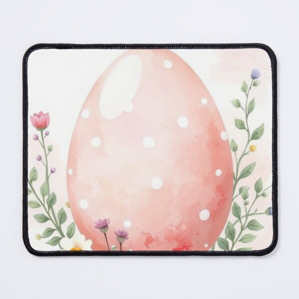 Item preview, Watercolor Pink Easter Egg with Spring Wildflowers designed and sold by Vida e Arte.