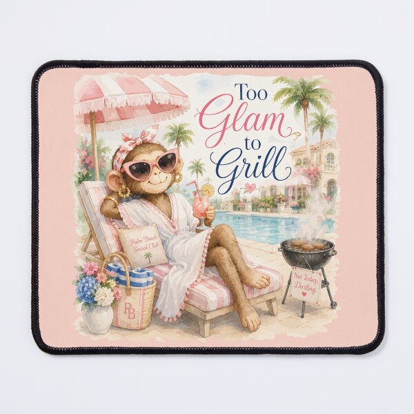 Item preview, Too Glam to Grill™ | Palm Beach Monkey Summer Collection designed and sold by TeelieTurner.