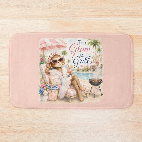 Item preview, Too Glam to Grill™ | Palm Beach Monkey Summer Collection designed and sold by TeelieTurner.