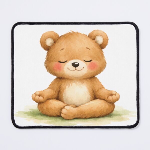 Item preview, Lotus Bear Yoga Watercolor Print designed and sold by YogiAnimalArt.