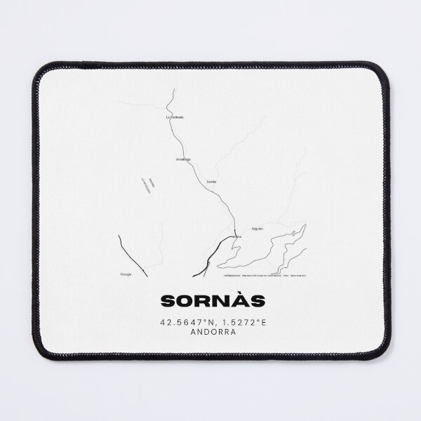 Item preview, Sornàs Map Print | Minimalist Road Map of Sornàs, Andorra designed and sold by RM-Journey.