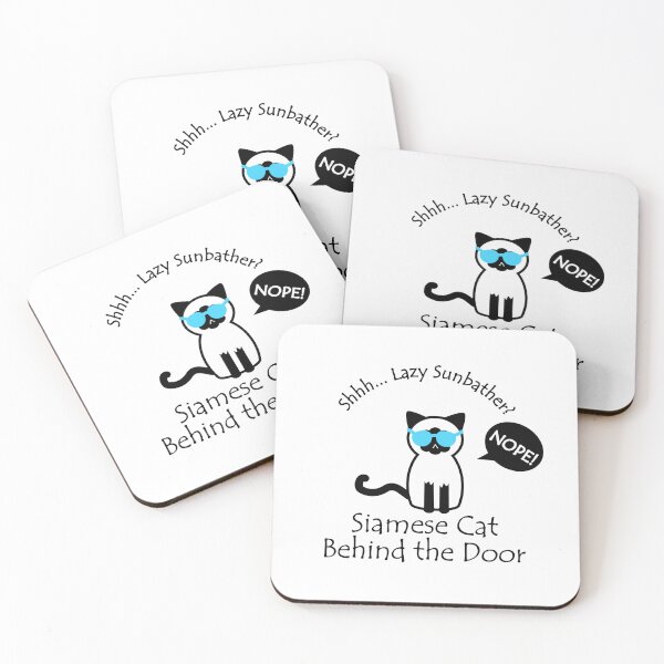 Item preview, Funny Siamese Cat Lazy Sunbather Behind the Door designed and sold by Na7nasColorShop.
