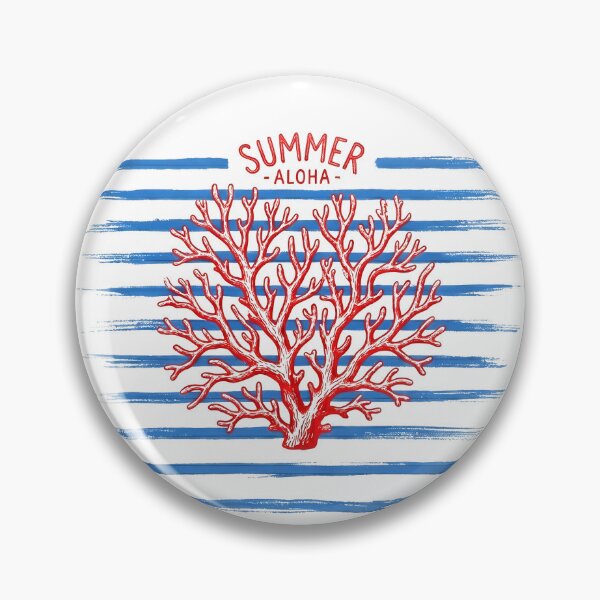 Item preview, Blue stripes and coral. Summer aloha for beach vacation designed and sold by LiluGross.