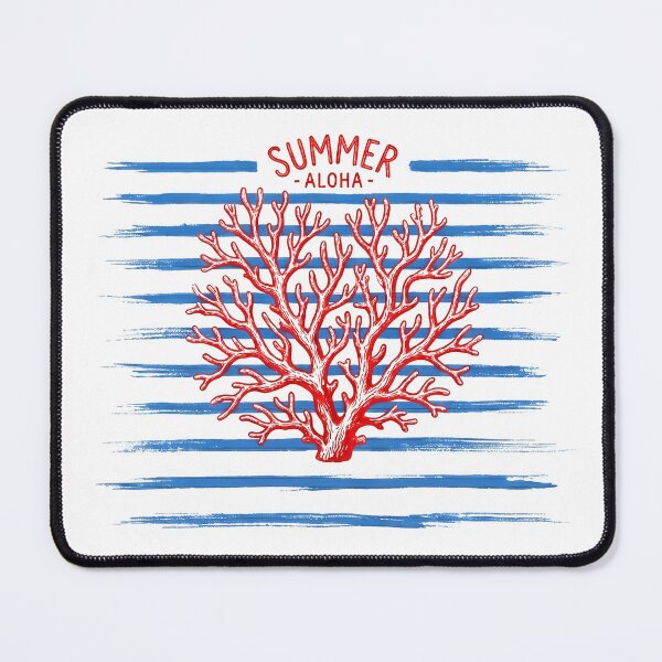 Item preview, Blue stripes and coral. Summer aloha for beach vacation designed and sold by LiluGross.