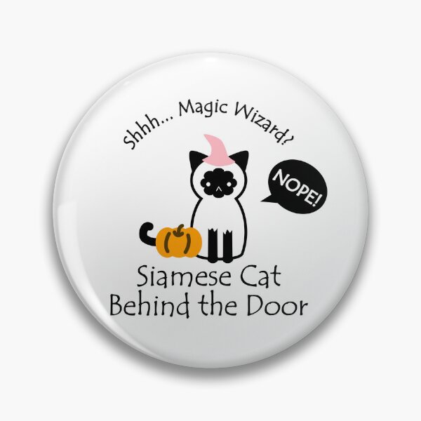 Item preview, Funny Siamese Cat Magic Wizard Behind the Door designed and sold by Na7nasColorShop.