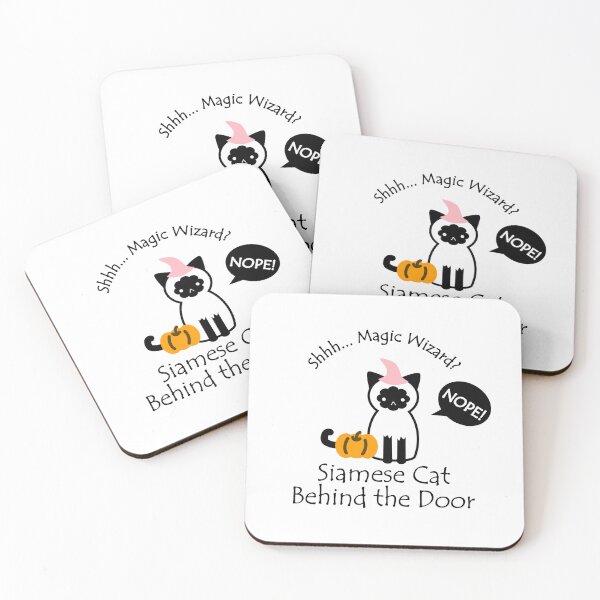 Item preview, Funny Siamese Cat Magic Wizard Behind the Door designed and sold by Na7nasColorShop.