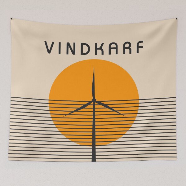 Item preview, Vindkraft Retro Sunset Design Wind Turbine Minimalist Art designed and sold by Volt Junkies.