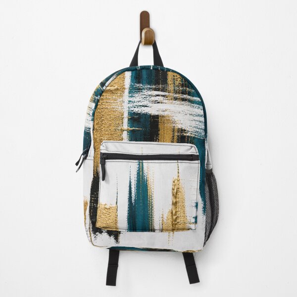 Item preview, Gold & Teal Pulse – Modern Graphic Brushstrokes on White designed and sold by Giovanna2026.