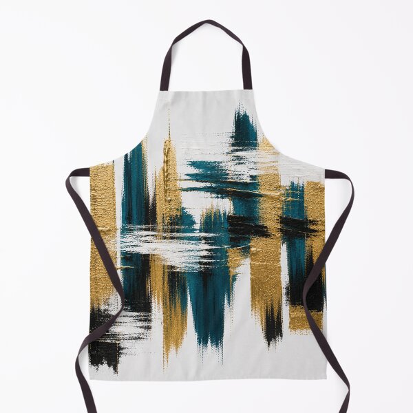 Item preview, Gold & Teal Pulse – Modern Graphic Brushstrokes on White designed and sold by Ingorgia.
