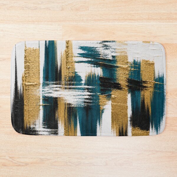 Item preview, Gold & Teal Pulse – Modern Graphic Brushstrokes on White designed and sold by Ingorgia.