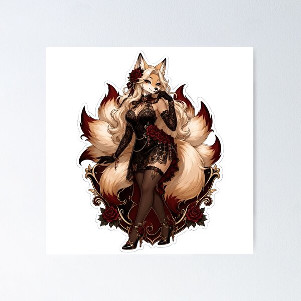 Item preview, Lace Kitsune Heartbreaker designed and sold by Furrenzy.