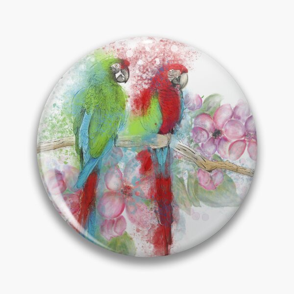 Item preview, Digital Watercolor painting Macaw Parrots On White background designed and sold by svetlanna.