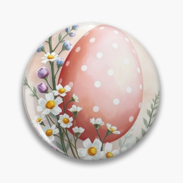 Item preview, Watercolor Easter Egg with Daisies and Lupines designed and sold by Vida e Arte.