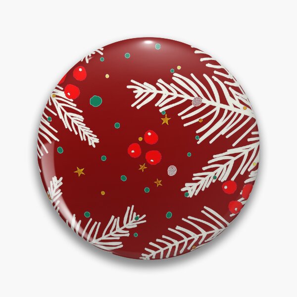 Item preview, Christmas Pine Tree Snowy Branch Dark Red Pattern designed and sold by DEC02.