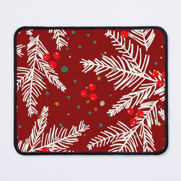 Item preview, Christmas Pine Tree Snowy Branch Dark Red Pattern designed and sold by DEC02.