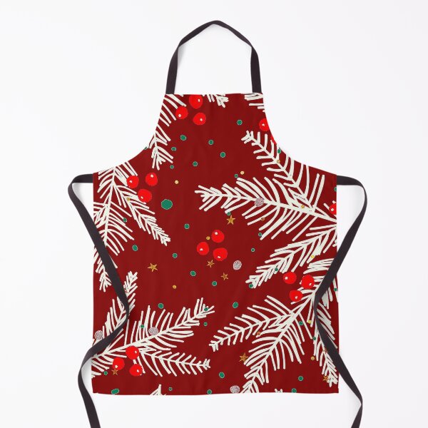 Item preview, Christmas Pine Tree Snowy Branch Dark Red Pattern designed and sold by DEC02.