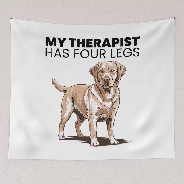 Item preview, My Therapist Has Four Legs | Funny Dog Lover & Pet Therapy Design designed and sold by Gotcha-Studio.