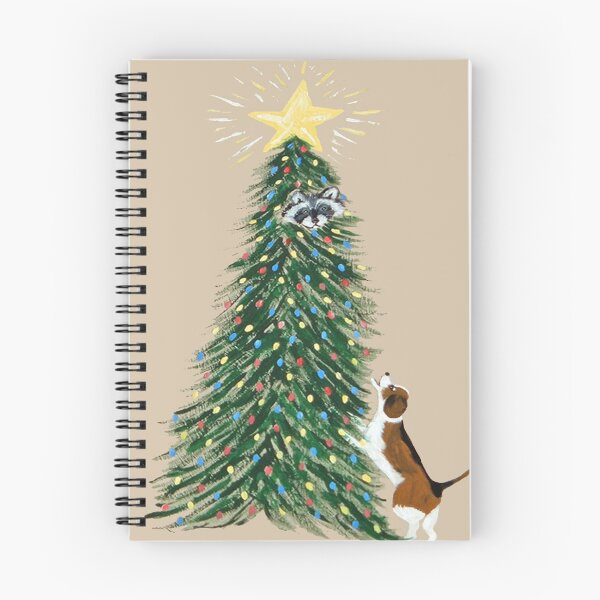 Item preview, Beagle with a Raccoon in a Christmas Tree designed and sold by Squirreldumplings.