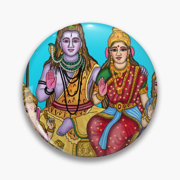 Item preview, Shiva Family Artwork | Divine Hindu Gods Digital Painting with Parvati, Ganesha and Kartikeya designed and sold by Harshit_Digital_Arts.