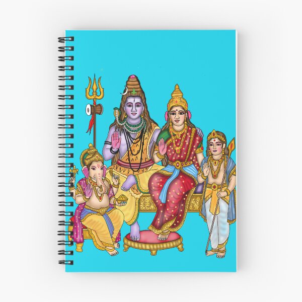 Item preview, Shiva Family Artwork | Divine Hindu Gods Digital Painting with Parvati, Ganesha and Kartikeya designed and sold by Harshit_Digital_Arts.