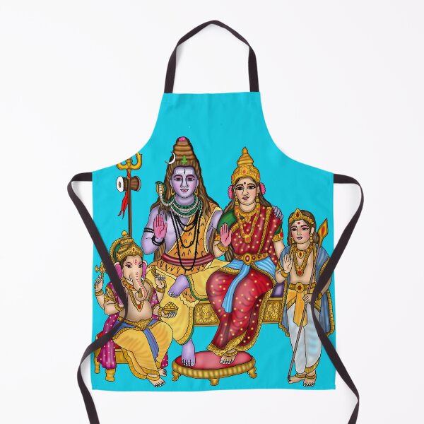 Item preview, Shiva Family Artwork | Divine Hindu Gods Digital Painting with Parvati, Ganesha and Kartikeya designed and sold by Harshit_Digital_Arts.