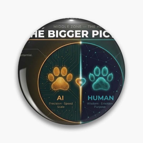 Item preview, Human AI Infographic Art — What Does AI Mean For Humanity — AI Human Partnership designed and sold by NeoTigLuna.