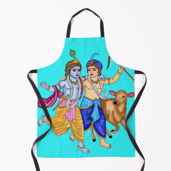 Item preview, Krishna and Balarama Artwork | Divine Hindu Digital Painting Illustration designed and sold by Harshit_Digital_Arts.