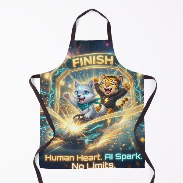 Item preview, Cyber Bobsled Victory — AI Tiger Wolf Pup Champions — AI Human Partnership designed and sold by NeoTigLuna.