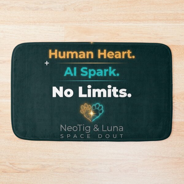 Item preview, Human Heart AI Spark No Limits Typography Quote Dark Teal Premium Motivational Tech Office Gift designed and sold by NeoTigLuna.