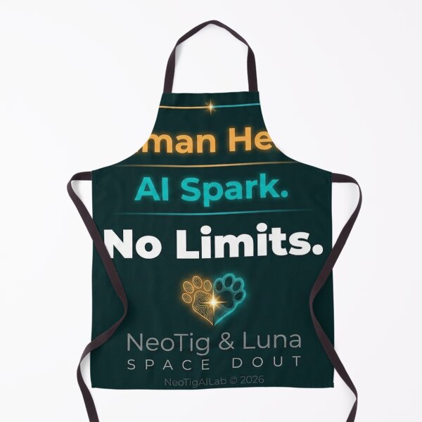 Item preview, Human Heart AI Spark No Limits Typography Quote Dark Teal Premium Motivational Tech Office Gift designed and sold by NeoTigLuna.