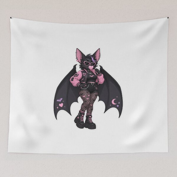 Item preview, Bubblegum Bat Baddie Furry Goth Cutie designed and sold by Furrenzy.