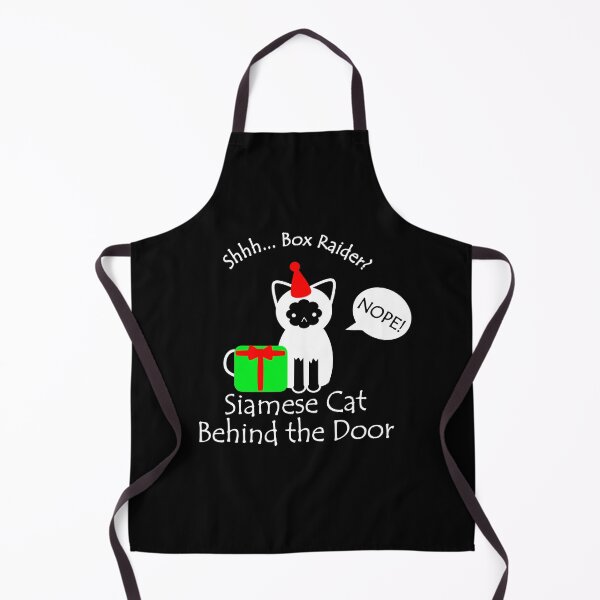 Item preview, Funny Siamese Cat Box Raider Behind the Door White Text designed and sold by Na7nasColorShop.