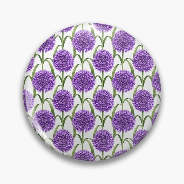 Item preview, Allium Purple Globe Watercolor Garden Seamless Pattern designed and sold by Inkworksbyshery.