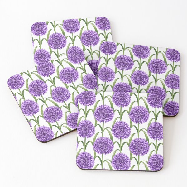Item preview, Allium Purple Globe Watercolor Garden Seamless Pattern designed and sold by Inkworksbyshery.