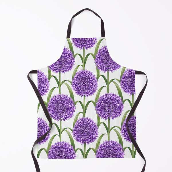 Item preview, Allium Purple Globe Watercolor Garden Seamless Pattern designed and sold by Inkworksbyshery.