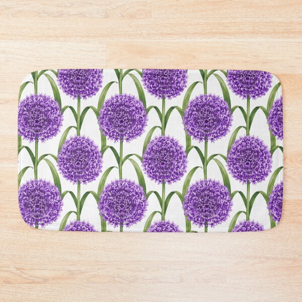 Item preview, Allium Purple Globe Watercolor Garden Seamless Pattern designed and sold by Inkworksbyshery.