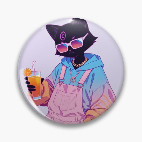 Item preview, I Love Cats and Orange Juice Cute Anime Black Cat designed and sold by BLUESKY11a.