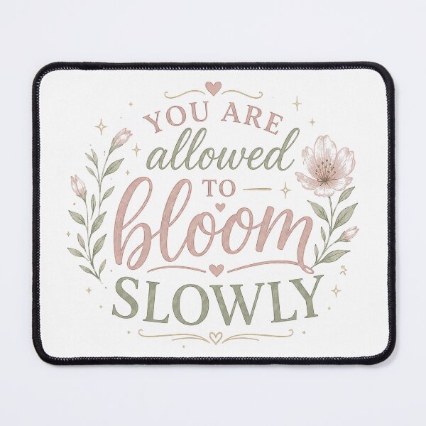 Item preview, You Are Allowed To Bloom Slowly Floral Inspirational Self Growth Design designed and sold by SoulThread Studio.