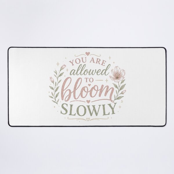 Item preview, You Are Allowed To Bloom Slowly Floral Inspirational Self Growth Design designed and sold by SoulThread Studio.