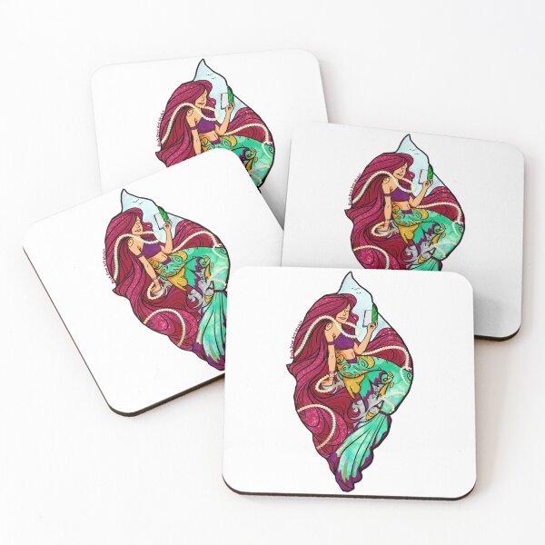 Item preview, Reading Mermaid Red Head designed and sold by Book Drop Art Studio.