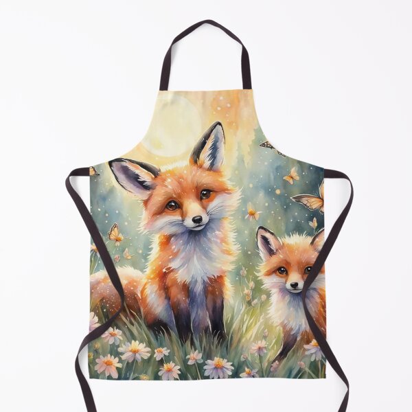 Item preview, Fox and Kit in Magical Flower Meadow Watercolor designed and sold by Pioneer Spirit Market.